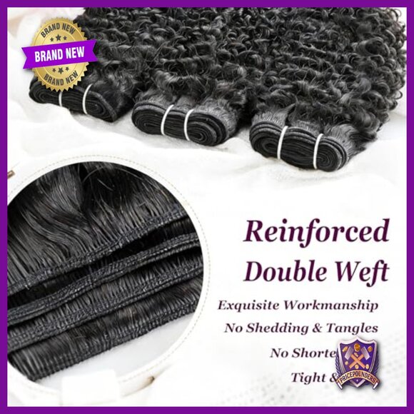 Virgin Remy Human Hair Extensions 3 Bundles 14 16 18 Inch Wet Wavy main image 4